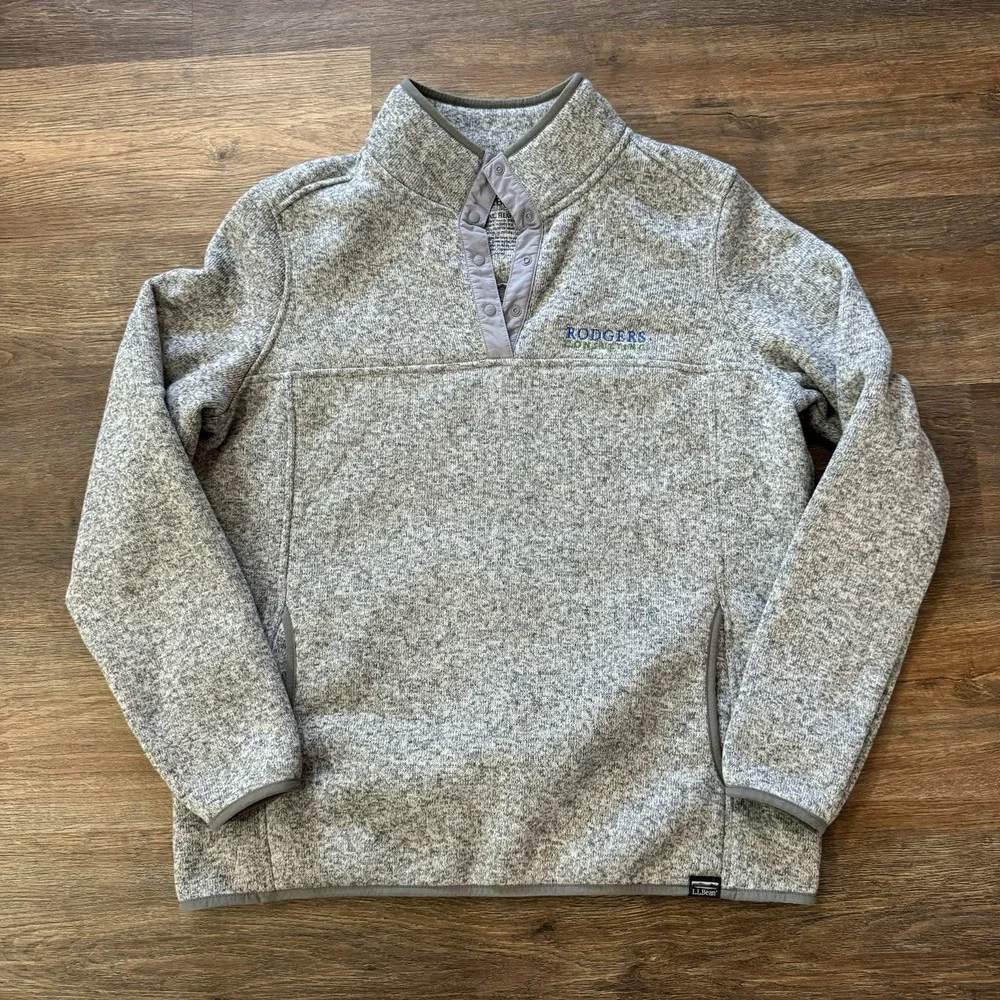 LL Bean Women's Sweater Fleece 1/4 Snap Pullover Sz XL Company Logo Better Sweat